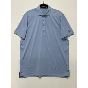 Greyson Polo Shirt Mens Large Blue Golf Performance Stretch Wicking Preppy